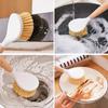 Kitchen Cleaning Brush Natural Wooden Handle Cleaning Brush Dishwashing Brush Cast Iron Frying Pan Brush