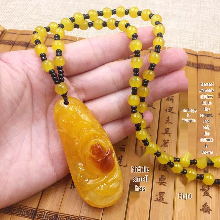 Этнический стиль бисерная подвеска из янтаря цепочка для свитера