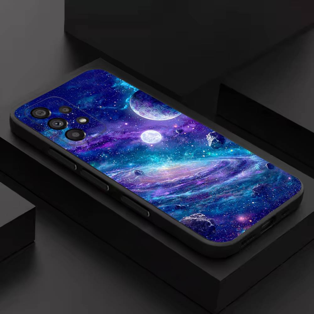 Лунная Галактика Вселенная Для Samsung S 26,25,24,23,22,30,21,10,9,Ultra,Plus,Lite,FE,4,5G Черный Мягкий Чехол Чехол для Телефона