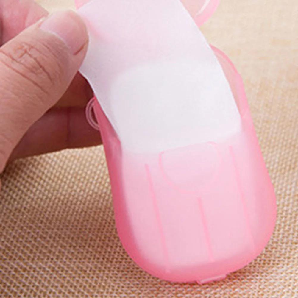 20/60/100 шт. Дорожное мыло-бумага Одноразовые коробки Мини Лист Мыло Мытье рук Кухня Ванная Принадлежности Открытый Кемпинг Бумажное мыло