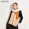 Минималистичный шарф с вставками Женский осенне-зимний двусторонний утолщенный теплый шарф для защиты шеи Новый женский платок