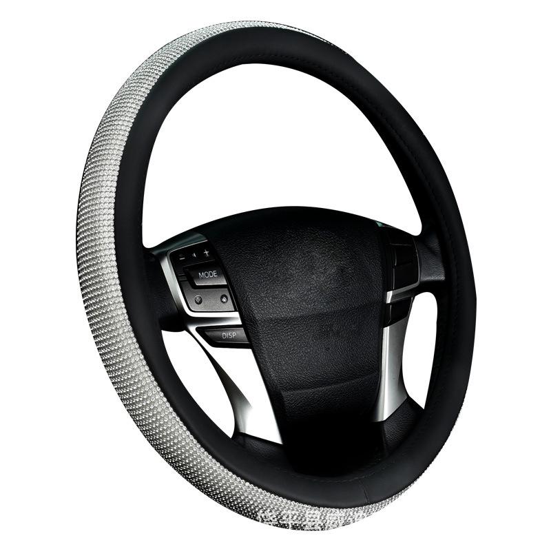 Universal Car Rhinestone Steering Wheel Cover - Four Seasons, Non-slip, Cute Full Diamond Crystal Design