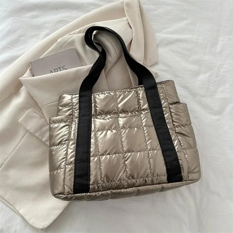 Женская хлопковая сумка осень-зима, новая клетчатая вышитая сумка на плечо, большая вместительная хлопковая сумка, модная трендовая сумка подмышкой