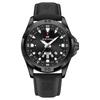 VA VA VOOM Classic Business Case Quartz Watch Men Black AAA Steel Leather Strap Timing Enlarged Men's Watches Clock