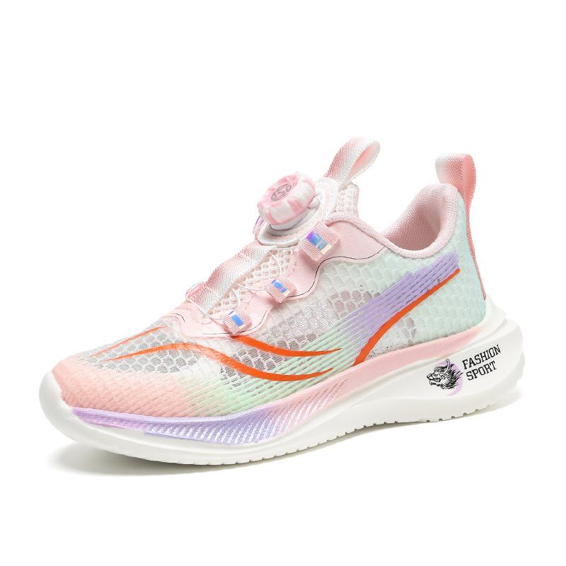 Children's Running Shoes Girls Summer New Single Mesh Breathable Sports Shoes Medium and Large Boys Wear-resistant Non-slip Sports Classmates