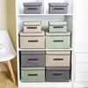 Imitated Hemp Non-woven Fabric Folding Sundry Storage Box Portable Dustproof Storage Box Clothing Sorting Box.