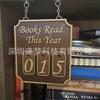 Vintage Style Hanging Bookshelf Counter For Tracking Books Read This Year, Decorative Bookish Home And Library Ornament
