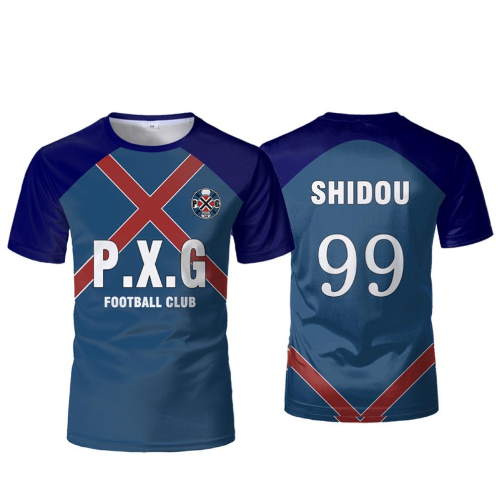 Paris X Gen P.X.G Blue Lock Japanese Anime Jersey Football Uniform No.9 Rin Shidou Cosplay T Shirts Customized Name Number Tops