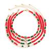 2/3/4pcs/set Santa Rice Beaded Chain Cartoon Cartoon Pendant Choker  Women