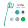 5 In 1 Electric Shower Cleaning Brush Set Rechargeable Long Handle Silicone Back Rubbing Brush for Bath Body Cleaning & Massage