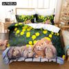 3D The Rabbit 2 комплекта постельного белья Пододеяльник с наволочкой Твин Полный комплект постельного белья Queen King Постельное белье