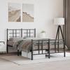 VidaXL Metal Bed Frames with Headboard Footboard, Double Bed with Slat Base, Adult Bed with Feet for Bedroom, 355576