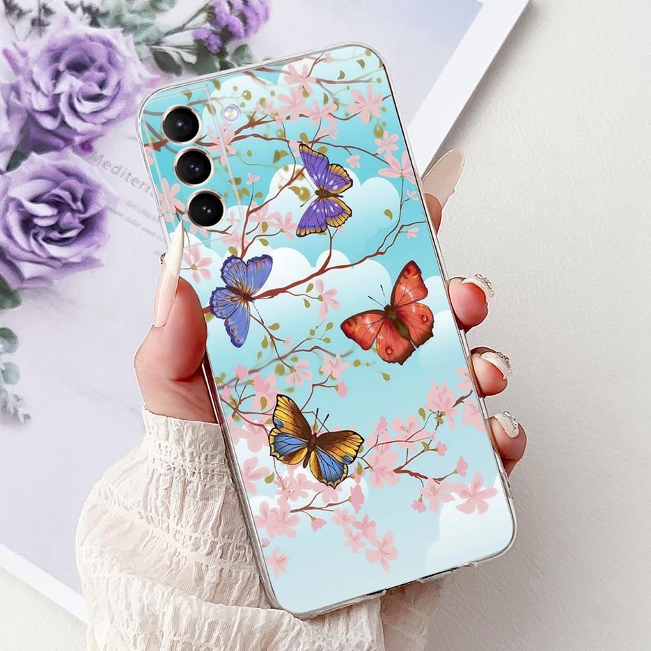 Чехол для Samsung Galaxy S21 FE S21 Plus, чехол с рисунком «Цветы», мягкий тонкий чехол для телефона, для Samsung S21 Ultra S 21 S21+