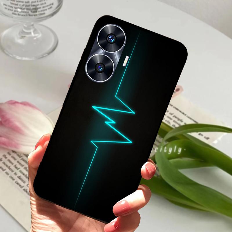 Для Realme C55 Чехол Крутой Черный Мягкий Силикон ТПУ Бампер Защитный Чехол Для Телефона Для OPPO Realme C55 C 55 Чехол Fundas Оболочка Coque