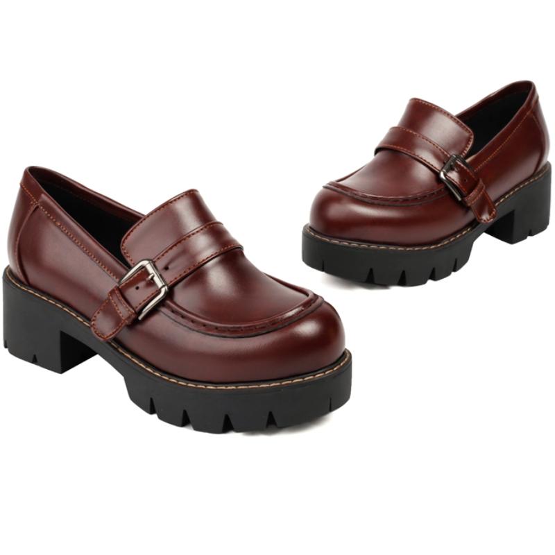 Fashion Low Heels Pumps Loafer Shoes Woman Gray Black Women's Heeled Casual Buckle Party Office Shoes Ladies Large Size Footwear