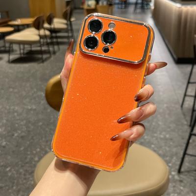Роскошный блестящий чехол-окно для камеры со стразами для iPhone 17 Air 16 15 14 Plus 13 12 11 Pro Max Ударопрочный бампер Глянцевая крышка