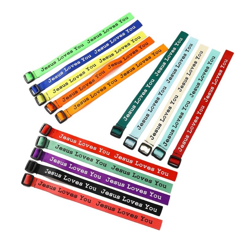 15 шт. Браслеты из тесьмы «Иисус любит тебя», плетеный браслет, религиозные браслеты, регулируемые браслеты для мужчин, женщин, детей, подарок