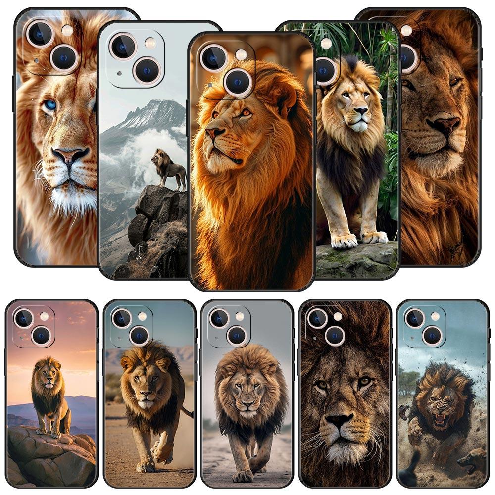 Чехол для телефона с изображением животных из Короля Льва для iPhone 17 16 15 Pro Max 11 12 13 14 7 8 Plus SE 2020 X XR XS, мягкий черный
