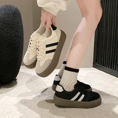 Модная женская весна-осень, новая модная повседневная обувь, уличные кроссовки на шнуровке для женщин, женская удобная универсальная спортивная обувь
