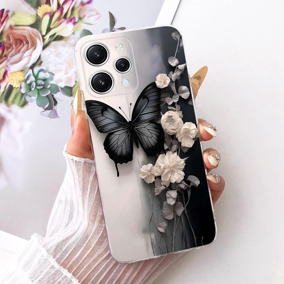 Dragon Lion Animals Printed For Xiaomi Redmi 12 12C Phone Case On Redmi Note 12 12Pro Cover Clear Silicone Butterfly Luxury Capa