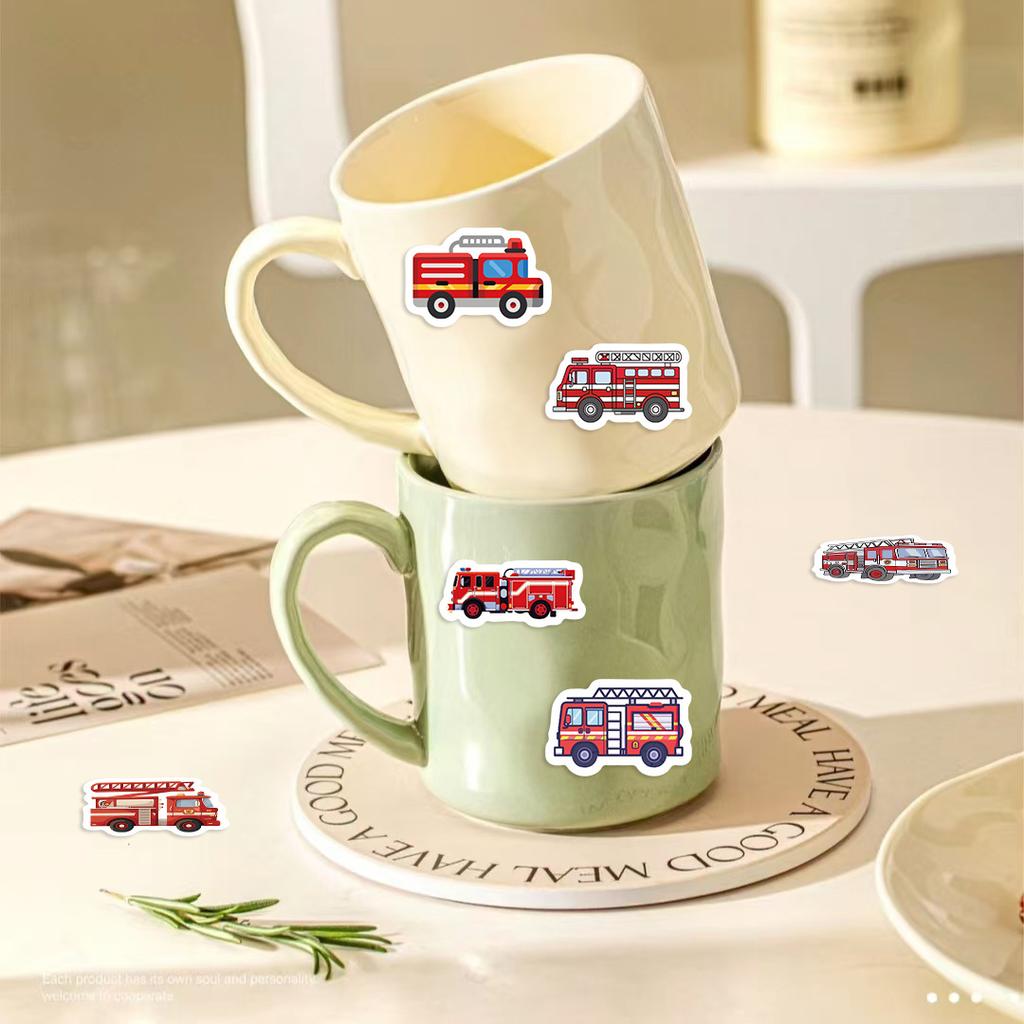 500 шт. Наклейки в рулоне «Пожарная машина» Граффити Мультяшное искусство Подарок Скрапбукинг Гостиная Телефон Сообщество Скейтборд Ностальгия Наклейка