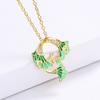 Creative Handmade Epoxy Green Leaf Pendant Necklace 925  Ladies Party Birthday Jewelry Gift