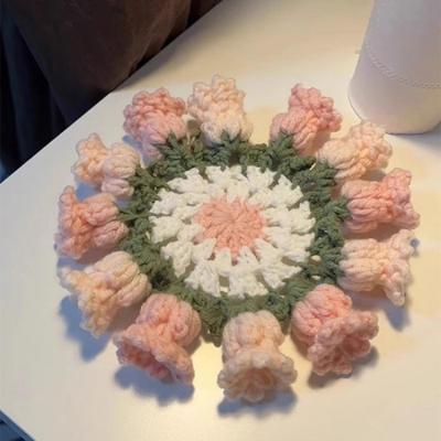 Набор для вязания подставок «Ландыш» Yousheng, набор для начинающих для вязания крючком своими руками с пряжей и крючком, набор материалов из пряжи, устойчивой к усадке, проект для ручного декора стола