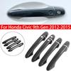 Для Honda Civic 9-го поколения 2012-2015 Автомобиль Стиль карбонового волокна Черный Накладка молдинга ручки внешней двери с декором бесключевого доступа