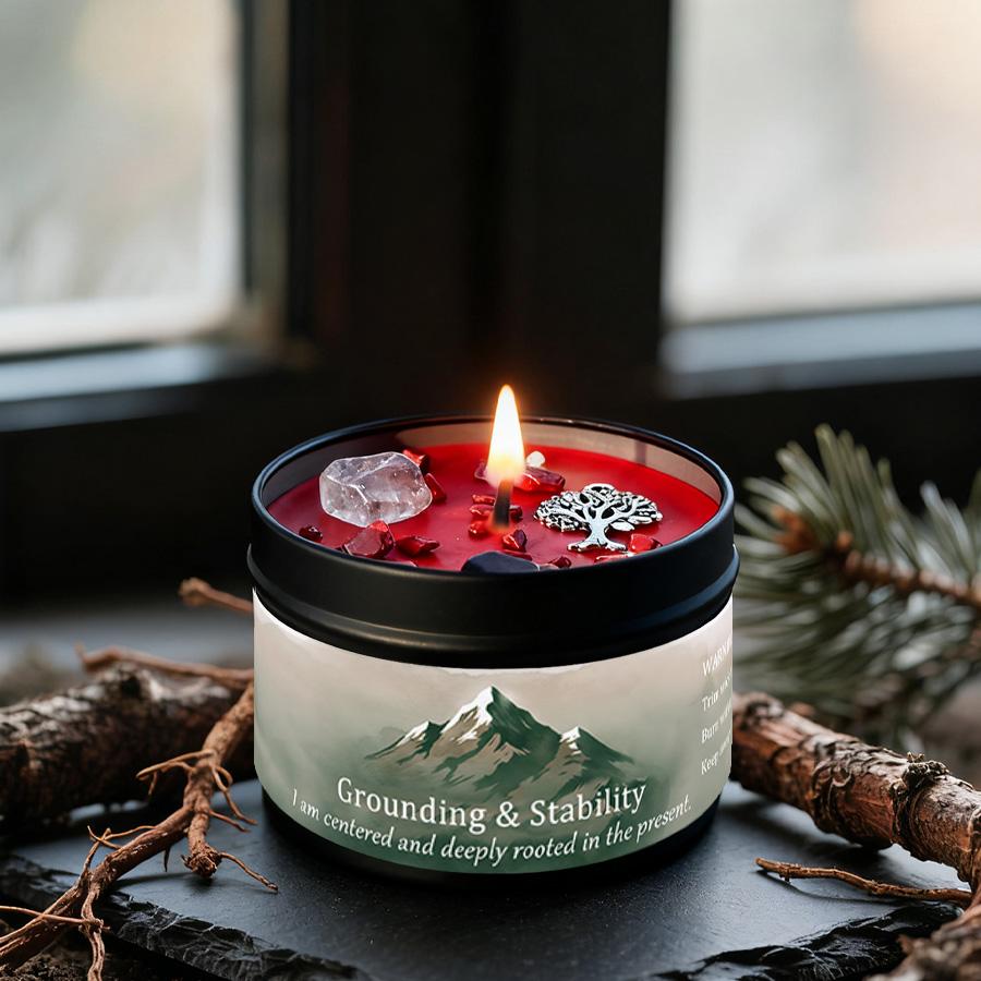 Ароматические свечи-3 унции, Аромат лаванды и ромашки с целебными кристаллами, Отлично подходят для праздничных подарков на Рождество/Хэллоуин и для домашнего декора