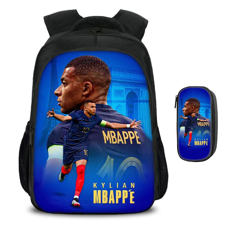 M-Mbappe Двухслойный Рюкзак Футбольная Звезда Набор из 2 Штук Рюкзак, Спортивные Пеналы Школьные Сумки Детский Школьный Mochila Rucksack
