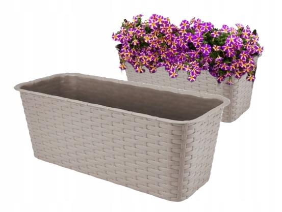 Caramel rattan balcony flowerpot 40 cm