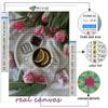 Diamond Painting Tulips And Coffee Diamond Mosaic Craft Diamond Embroidery Painting