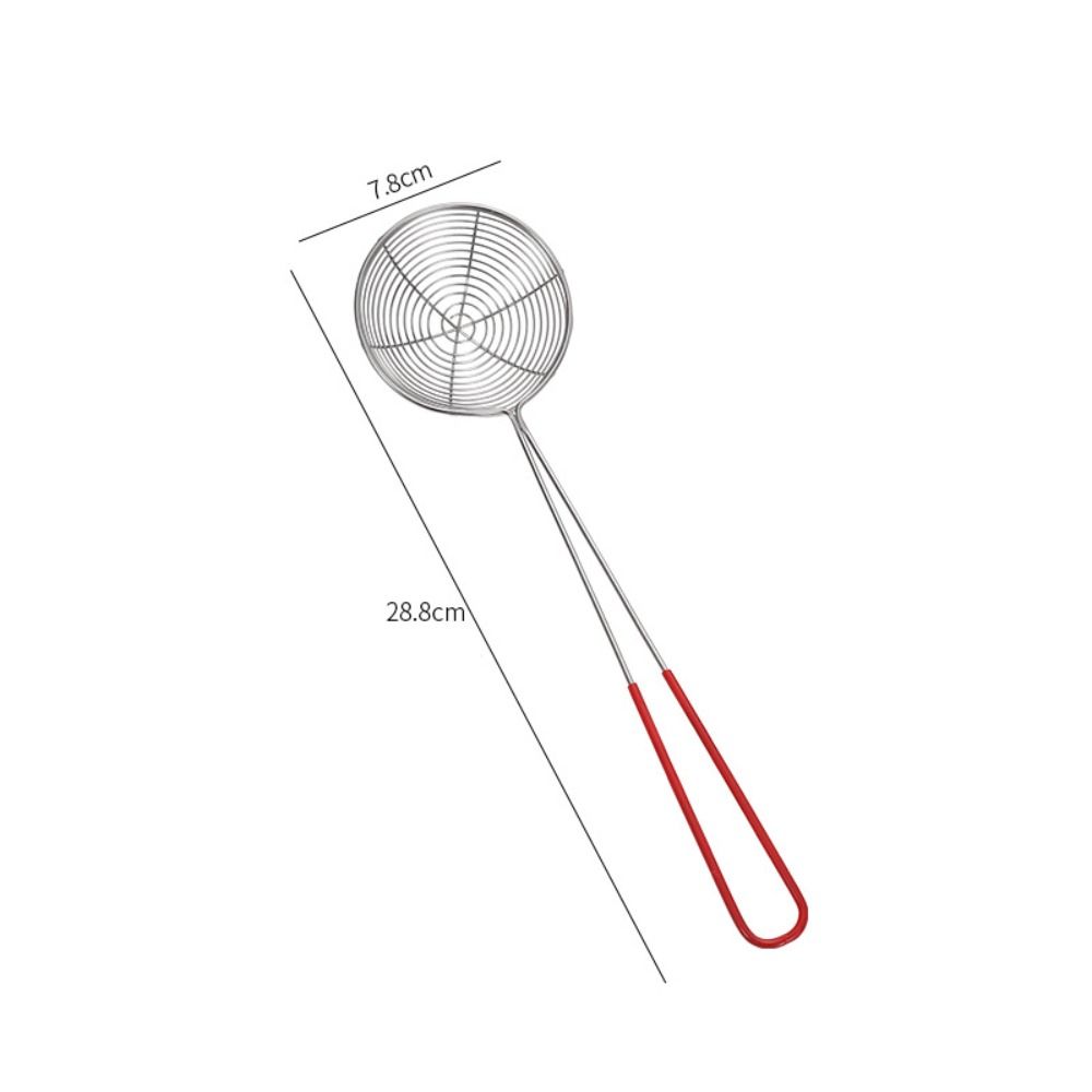 Дуршлаг из нержавеющей стали для жемчуга, незаменимый инструмент для магазина молочного чая, ситечко для боба, ложка для молочного чая, дуршлаг с красной ручкой, ложка для тапиоки