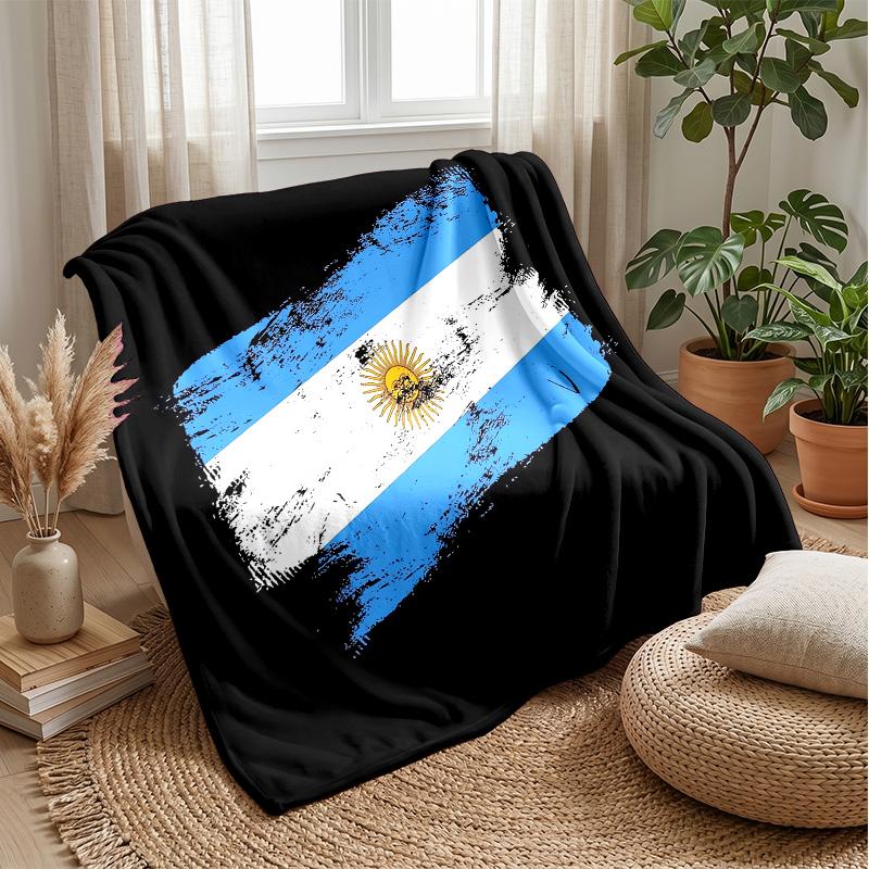 Argentina national football team Theme blanket Soft Flannel Blanket Plush Throw Blanket Cozy Sofa Bed Blanket for Home Decor