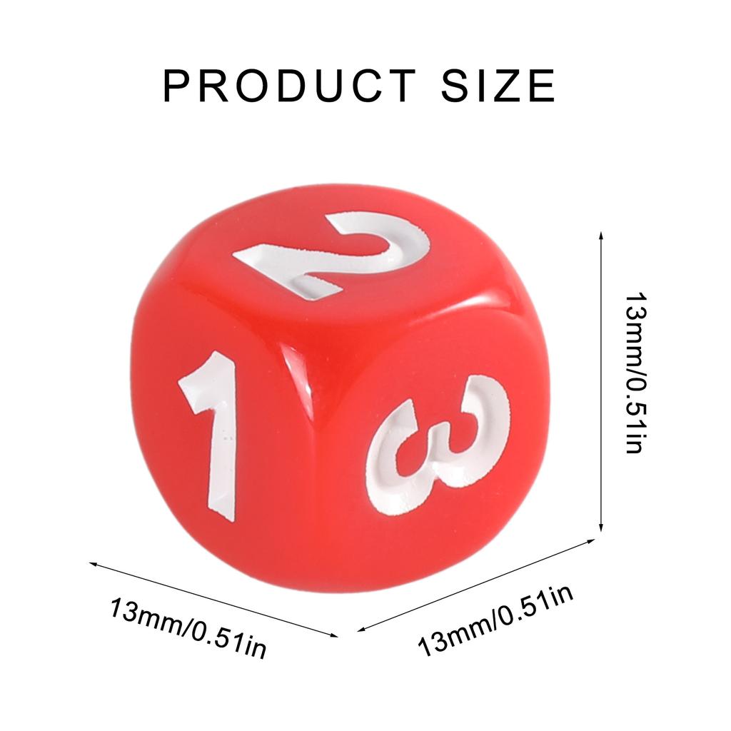 Набор из 12 игральных кубиков 13 мм, набор из цельных игровых кубиков с крупными цифрами, 6-гранные акриловые кубики, обучающие игральные кубики с закругленными углами