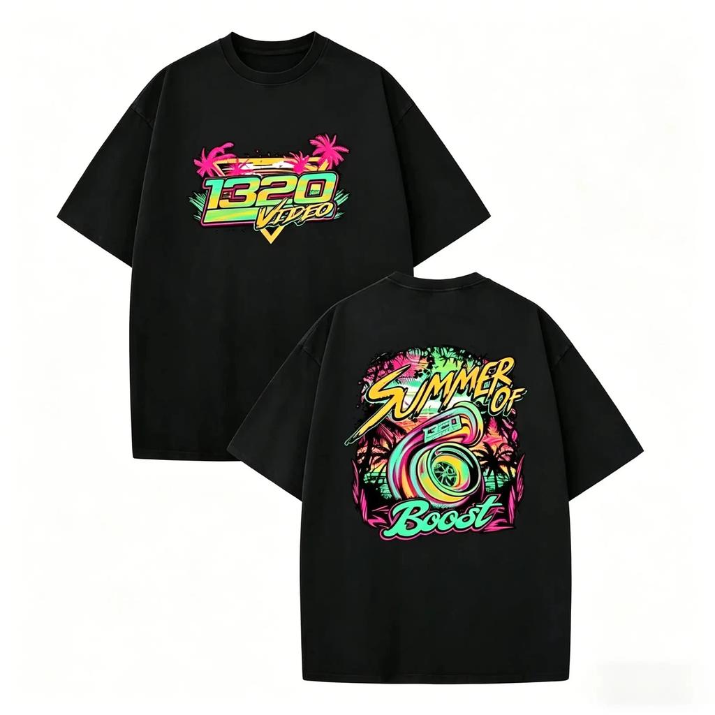 1320 Video Acceleration T-shirt Summer Racing Theme Neon Turbo Pattern Perfect