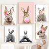 1pc Hot Can Eckart Wow The Animals Rabbit Bubble Gum Art Poster HD Posters Home Room Bar Cafe Decor Art Wall Painting Picture