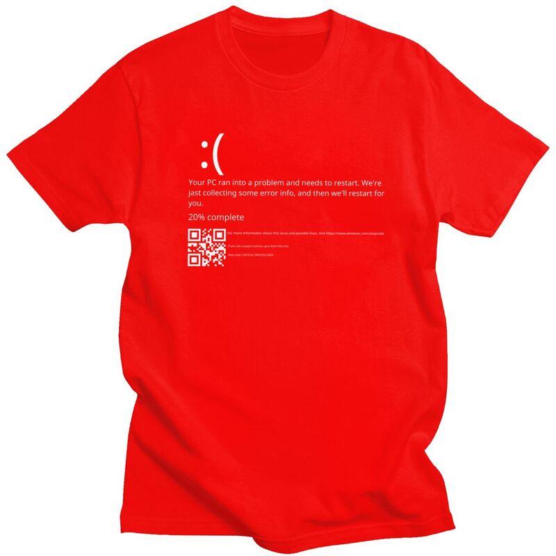 Funny Blue Screen Of Death Geek Halloween Party Graphic T Shirts Unisex Tshirts Streetwear Tee100 Cotton Slim Fit Tshirts