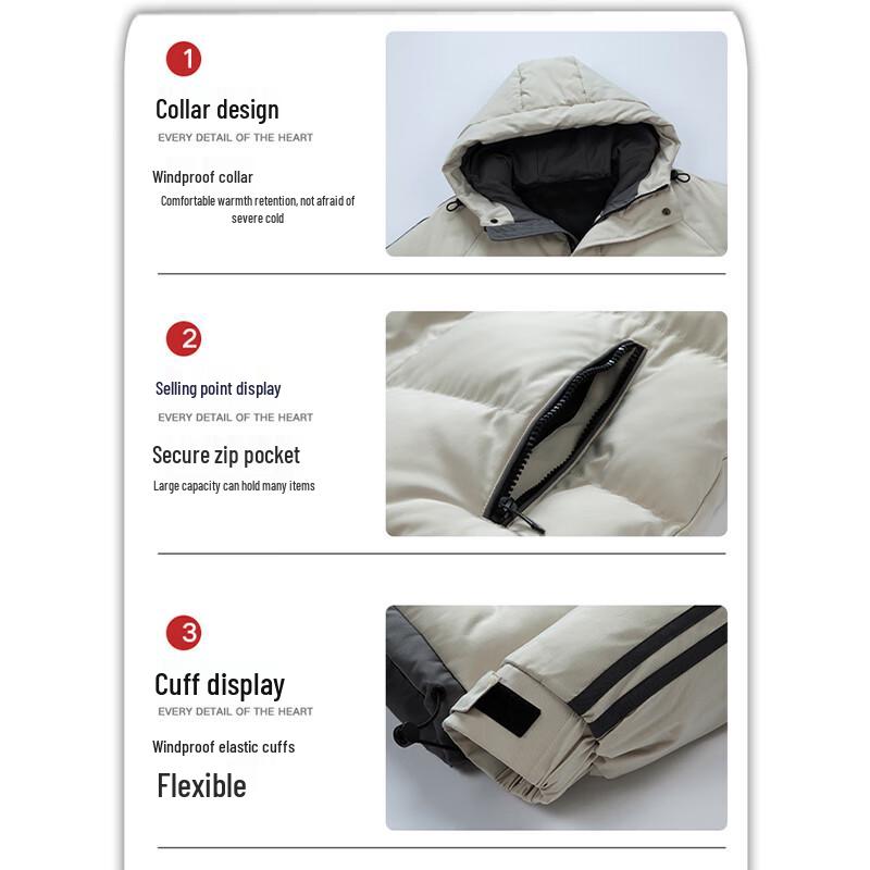 NASA MARVEL Men's Warm Hooded Puffer Jacket