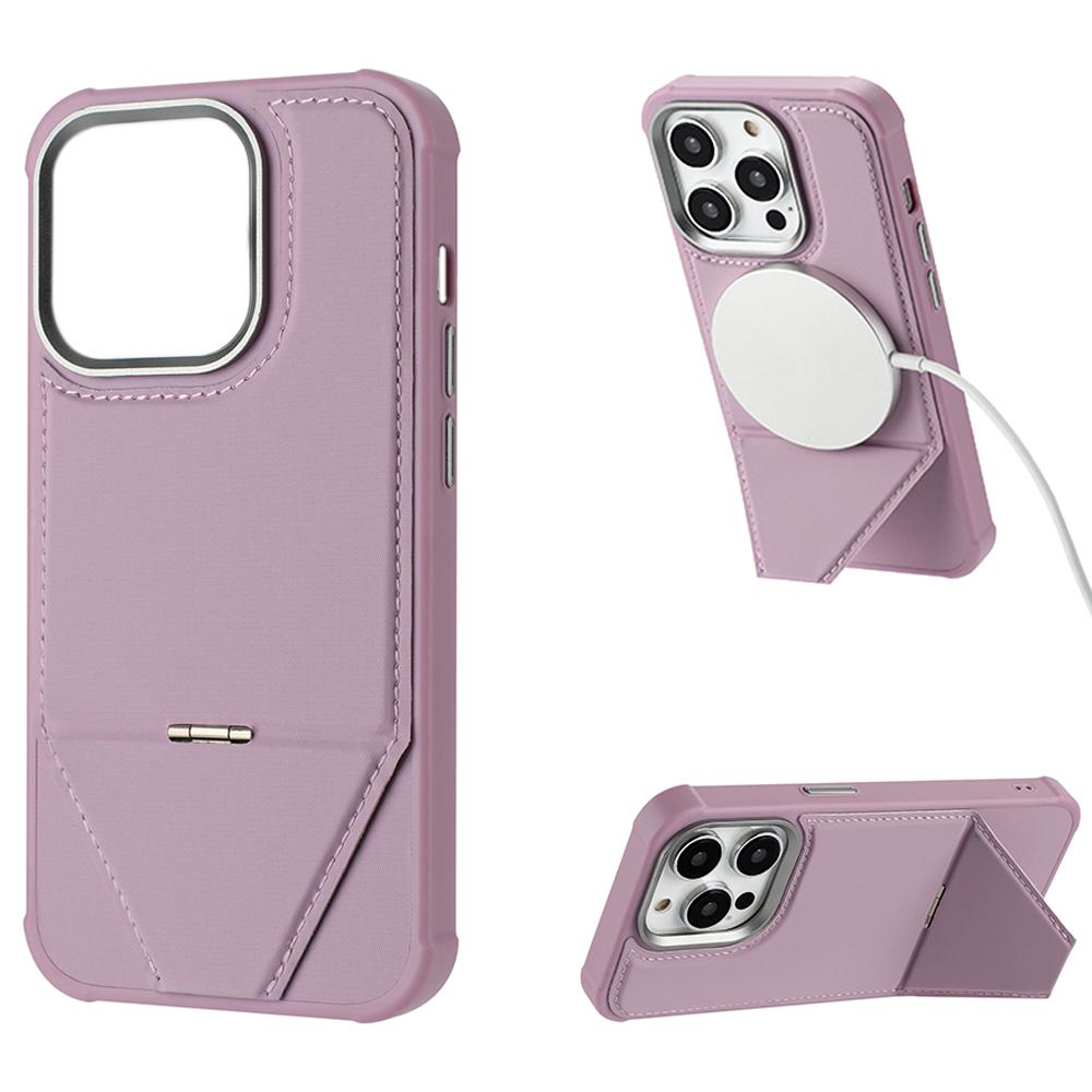 Чехол для iPhone 15 Pro Max, совместимый с MagSafe, с подставкой, из ТПУ + ПУ кожи