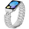 Для Xiaomi Redmi Watch 4 Ремешок Декор стразами 3-звенный Серебристый Ремешок для часов из нержавеющей стали