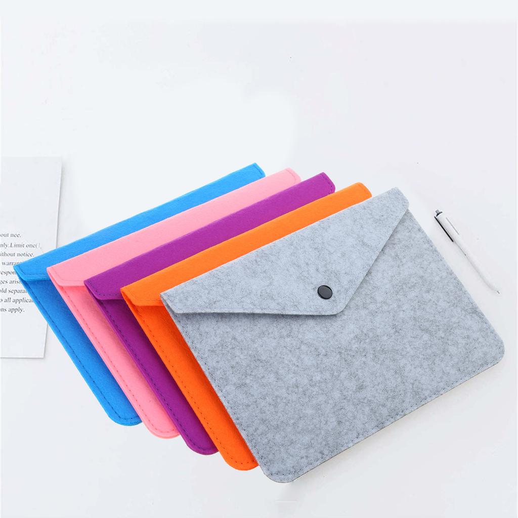 Felt File Folder Durable Briefcase Document Bag Paper File Folder Portfolio Case Letter Envelope Handbag Button Closure