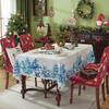 Christmas Tablecloth Digital Print Waterproof Holiday Dining Table Cover for Round Desk Decor