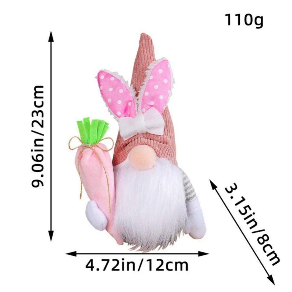 Kawaii Easter Faceless Dwarf Doll Mini Gnome Rabbit Doll Flower Easter Decoration  Home
