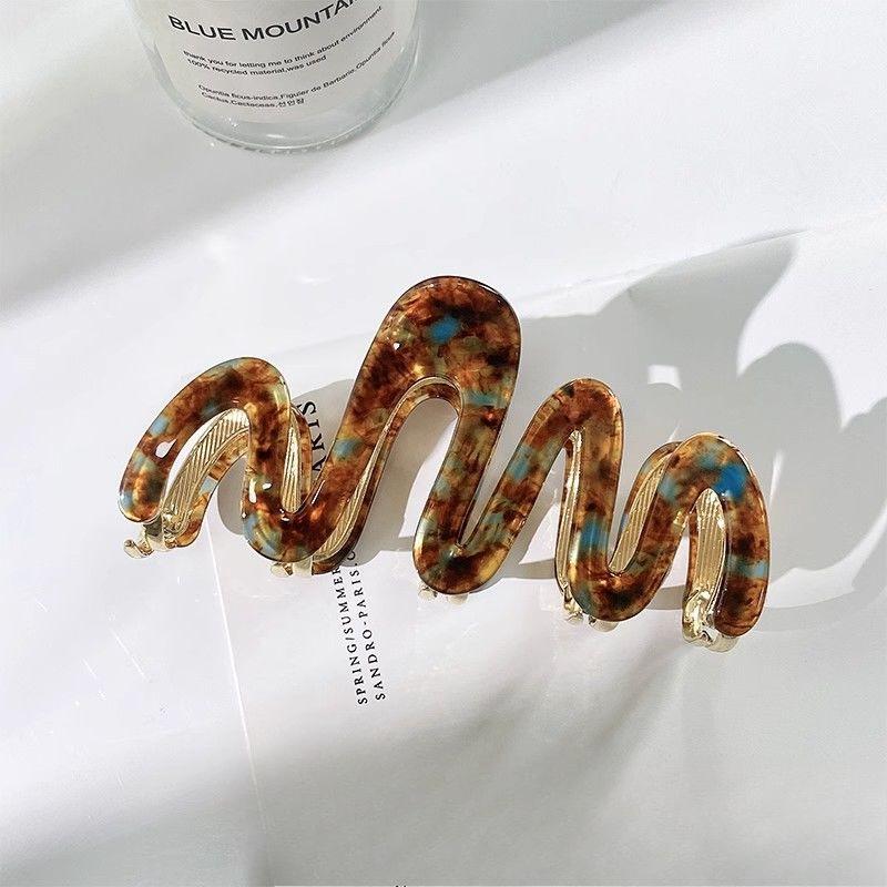 Заколка для волос из высококачественного ацетата для детей, большая металлическая заколка-акула, аксессуар для волос на лето, для затылка