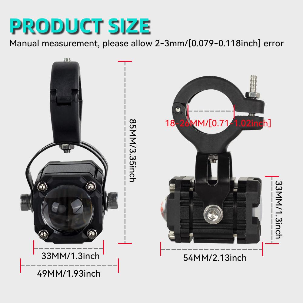 Motorcycle LED Auxiliary Headlight Work Light High and Low Beams Super Bright Spotlight Driving Fog Lamp Motorcycle Accessories