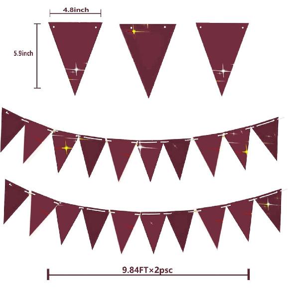 Graduation Decorations Maroon 2026/Maroon Graduation Party Decorations Texas/Burgundy Triangle Bunting Banner Aggie Burgundy Backdrop Birthday
