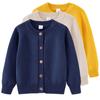 Spring and Autumn Children's Clothing Round Neck Solid Color Children's Knitted Cardigan All-match Cotton Sweater Long Sleeve Jacket