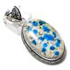 K2 Azurite Gemstone Handmade 925 Sterling Silver Gift Jewelry Pendant 2.17" F0y76