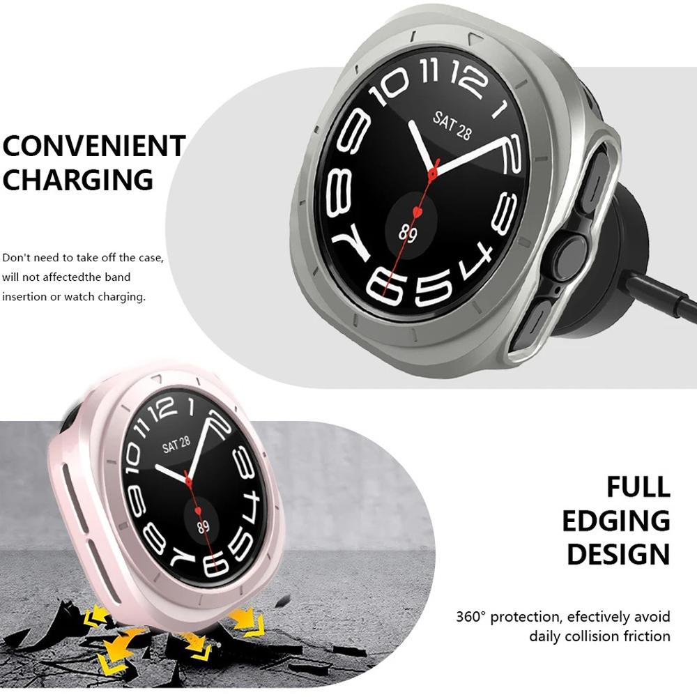 PC Matte Watch Case For Samsung Galaxy Watch 7 Ultra Case Hollow Hard Protective Cover For Galaxy Watch 7 Ultra 47mm Accessories